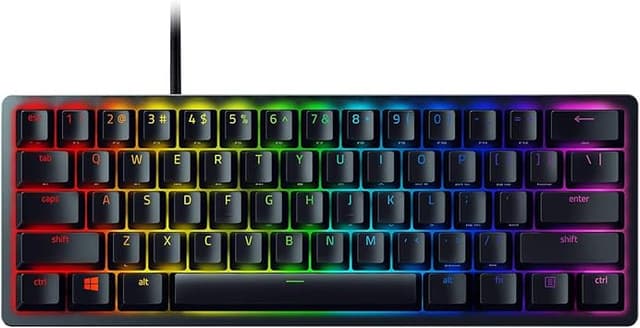 Razer Huntsman Mini 60% Gaming Keyboard: Linear Optical Switches - Rapid Trigger Mode - Chroma RGB Lighting - PBT Keycaps - Onboard Memory - Snap Tap - Classic Black