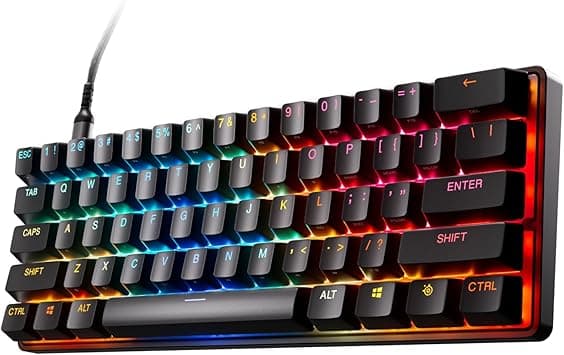 SteelSeries Apex Pro Mini Gen 3 OmniPoint 3.0 HyperMagnetic Switches — Adjustable Actuation — Rapid Trigger — Game-Ready Presets — Protection Mode — Rapid Tap/SOCD — RGB — PBT Keycaps — USB-C